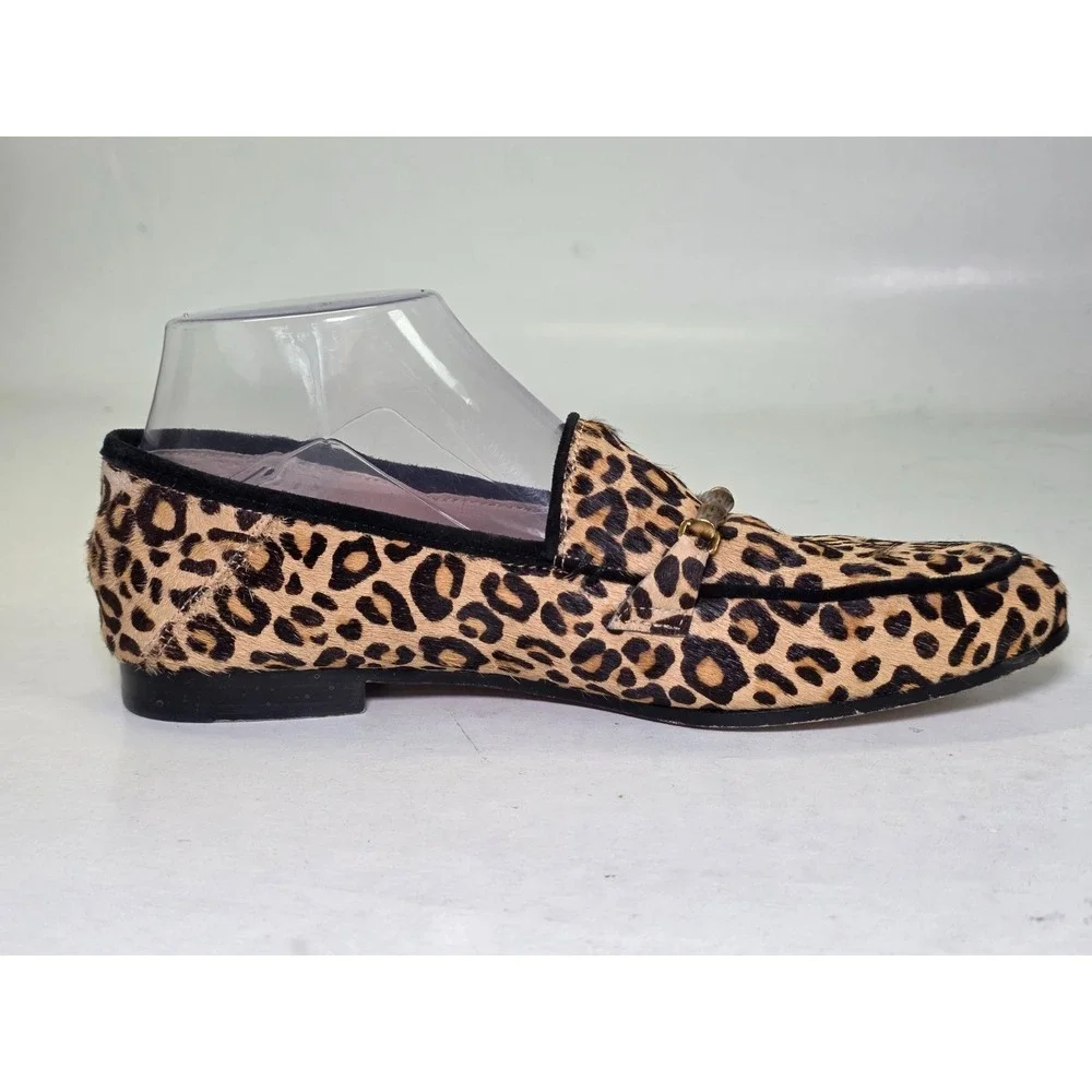 J.McLaughlin Dillon Women's Loafers Size 7 M Leopard Print Brown Calf Hair Shoes